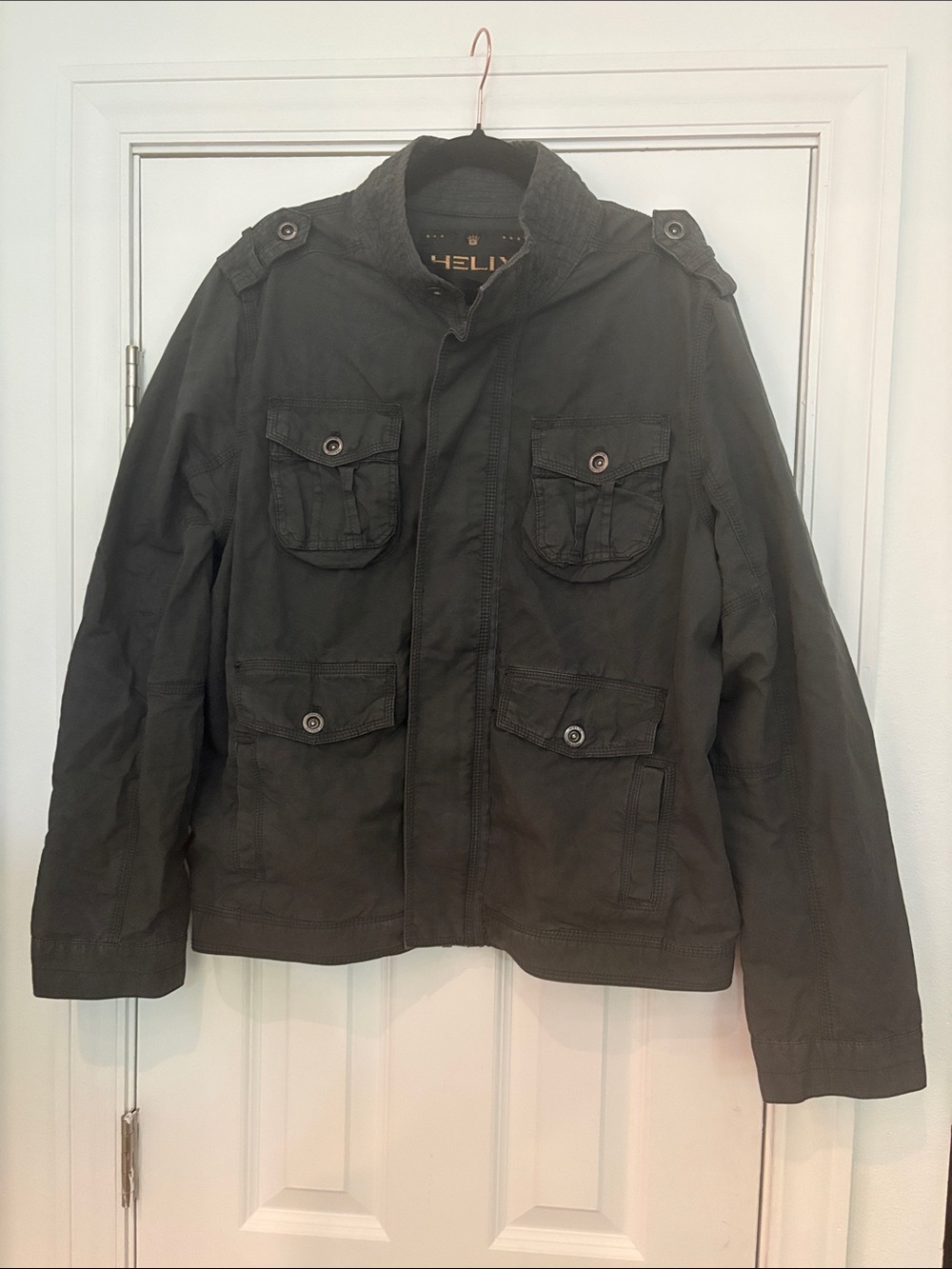 Helix Men's‎ Military Field Jacket in Dark Gray